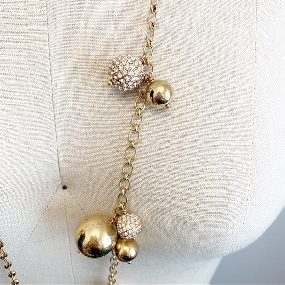 J Crew Gold Fireball Long Statement Necklace - Picture 2 of 5